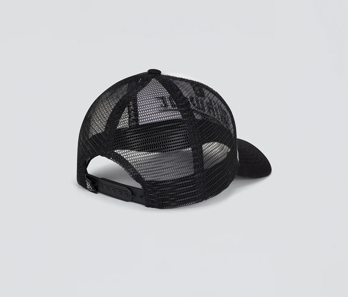 OLD ENGLISH DENIM TRUCKER CAP WHITE - Image 3