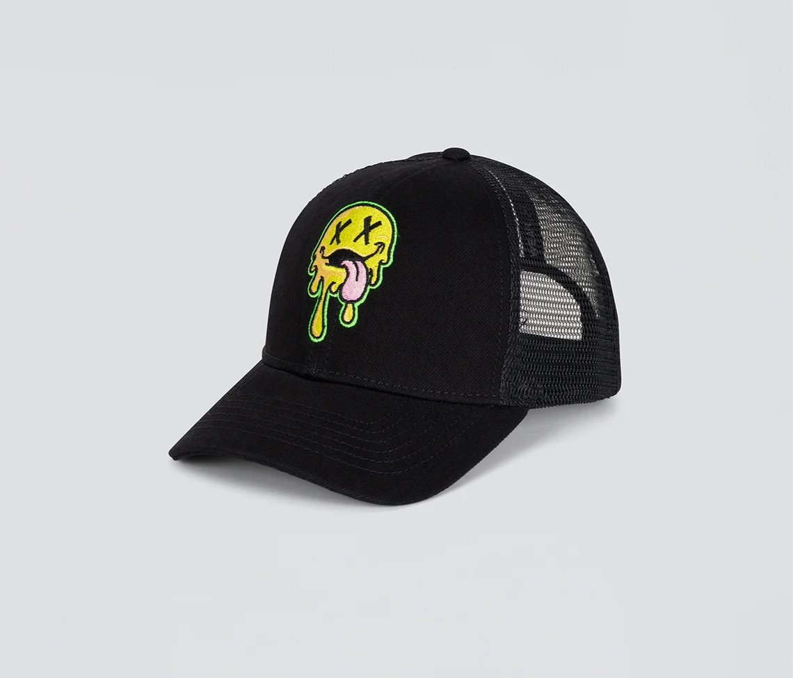 HAPPY FACE DENIM TRUCKER CAP - Image 2