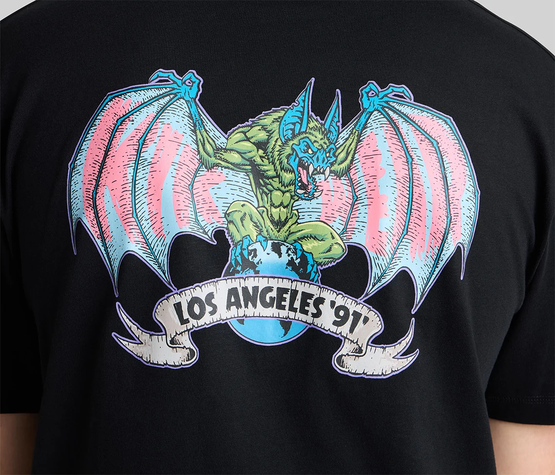 BATWEAR REVERSE NECK GRAPHIC TEE - BLACK - Image 5