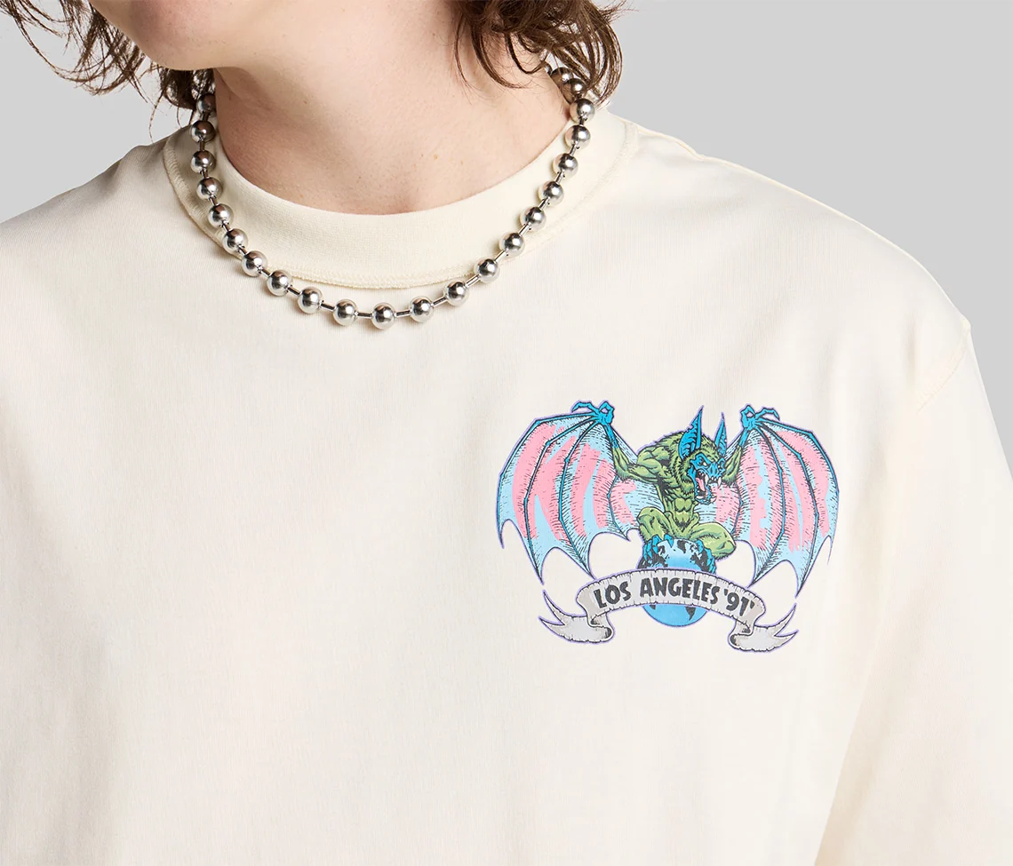 BATWEAR REVERSE NECK GRAPHIC TEE - NATURAL - Image 4
