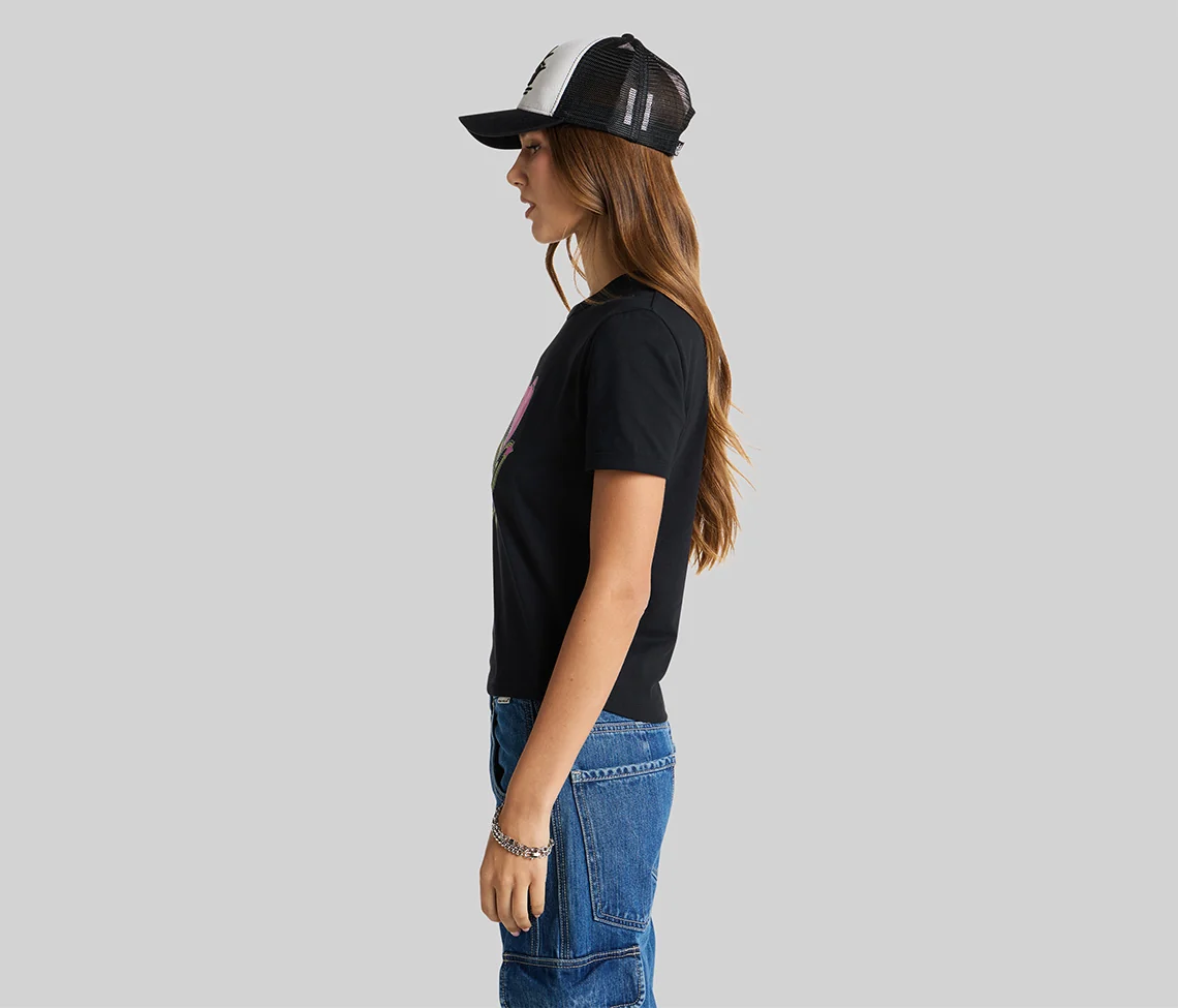 DOUBLE GLOW GRAPHIC TEE - BLACK - Image 3