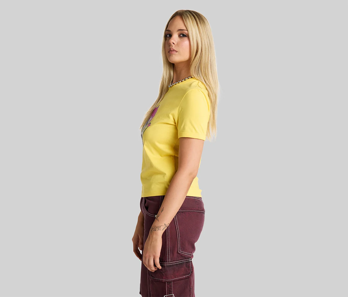 DOUBLE GLOW GRAPHIC TEE - YELLOW - Image 3