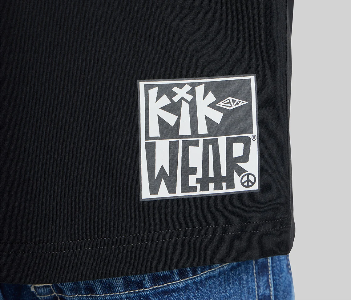 KIKWEAR PEACE GRAPHIC TEE - BLACK - Image 5