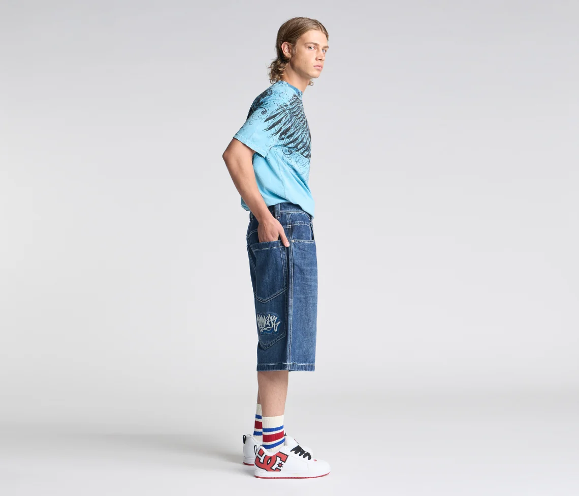 SUPREME GRAFFITI JORT 15" INSEAM AZUL DARK WASH - Image 3