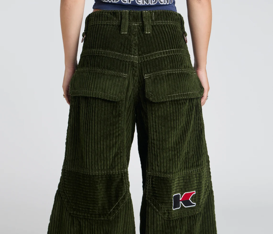 W KING KORDZ 36" 3-WALE CORDUROY ARMY GREEN - Image 8