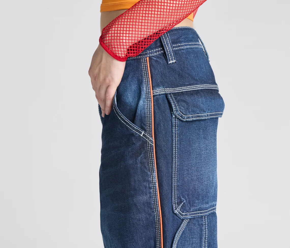 W KIKWEAR X FLAMEHEAD CARPENTER 22" AZUL DARK WASH - Image 11