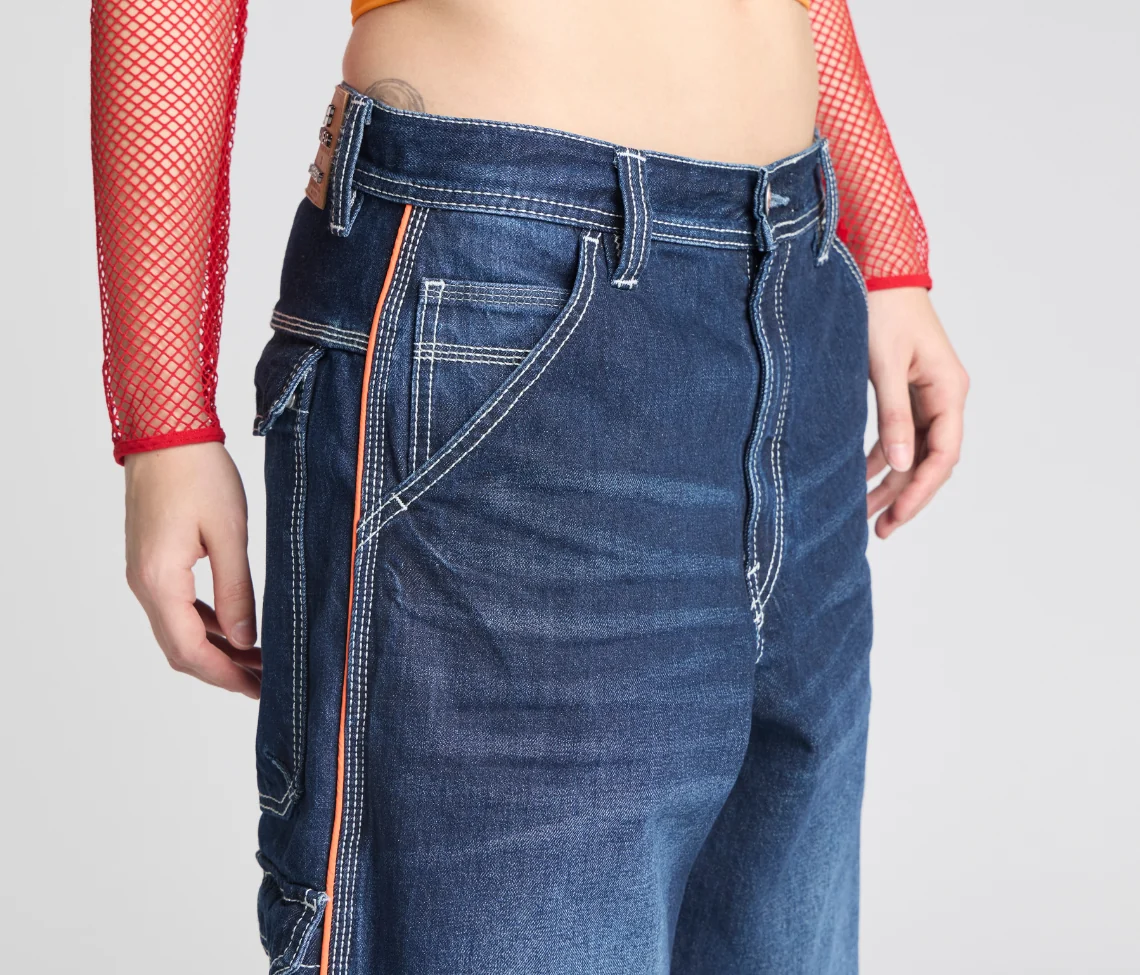 W KIKWEAR X FLAMEHEAD CARPENTER 22" AZUL DARK WASH - Image 12