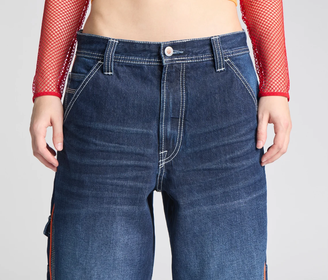 W KIKWEAR X FLAMEHEAD CARPENTER 22" AZUL DARK WASH - Image 13
