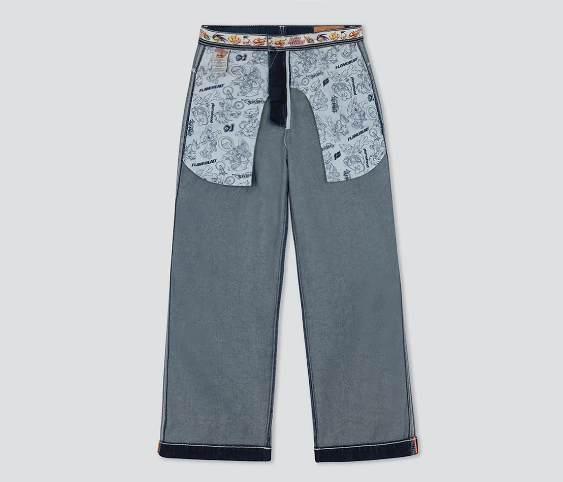 KIKWEAR X FLAMEHEAD CARPENTER 22" AZUL DARK WASH - Image 15